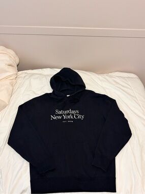 Saturdays New York City Black Hoodie with White Logo